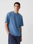 Erkek Mavi Cepli Everyday Soft Oversize T-Shirt 1