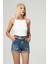Kemerli Yüksek Bel Şort - Denim Denim - 29 3
