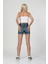 Kemerli Yüksek Bel Şort - Denim Denim - 29 4