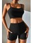 Kadın Siyah Şortlu Kaşkorse Gecelik Takım 3