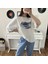 %100 Pamuk Bisiklet Yaka Boxy Fit Unisex Kısa Kollu T-Shirt 2
