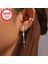 Elegant Sterling Silver Star Dangle Küpe - 4g Parlayan Uzun Püskül 4