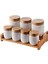 Bambu ve porselen baharatlık takımı, şık çizgili tasarım, 15 parça, 101-199 ml hacim 3