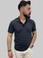 Erkek Gnsn Düz Ringelli Polo Yaka Füme Tişört 4