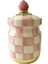 Damalı pembe seramik kavanoz, 750 ml, şık ve kullanışlı ev dekoru, 20 cm 1