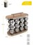 12'li Ahşap Döner Baharatlık Seti, Oval Cam, Metal Kapak, Şık ve Kullanışlı, 112 ml 5