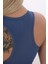 Önü Fermuarlı Sporcu Crop Büstiyer 5860 Indigo 9