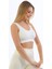 Kalın Askılı Pedli Fitilli Crop Büstiyer 5704 Beyaz 3