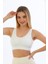 Kalın Askılı Pedli Fitilli Crop Büstiyer 5704 Beyaz 8