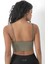 Önü Çapraz Detaylı Spor Crop Büstiyer 5800 Haki 2