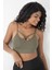 Önü Çapraz Detaylı Spor Crop Büstiyer 5800 Haki 4