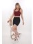 Önü Fermuarlı Sporcu Crop Büstiyer 5860 Bordo 4