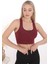 Inkasol Önü Fermuarlı Sporcu Crop Büstiyer 5860 Bordo 1