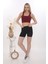 Inkasol Önü Fermuarlı Sporcu Crop Büstiyer 5860 Bordo 3