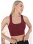 Inkasol Önü Fermuarlı Sporcu Crop Büstiyer 5860 Bordo 5