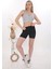 Önü Fermuarlı Sporcu Crop Büstiyer 5860 Gri 3