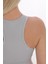 Önü Fermuarlı Sporcu Crop Büstiyer 5860 Gri 7
