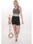 Önü Fermuarlı Sporcu Crop Büstiyer 5860 Füme 5