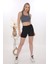 Önü Fermuarlı Sporcu Crop Büstiyer 5860 Füme 6