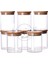10'lu Bambu Kapaklı Borosilikat Cam Baharatlık Takımı, 250 ml, şık ve dayanıklı set 3