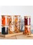 10'lu Bambu Kapaklı Borosilikat Cam Baharatlık Takımı, 250 ml, şık ve dayanıklı set 4