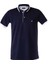 Lacivert Erkek Polo Yaka Kısa Kollu T-Shirt – Beyaz Detaylı Şık Tasarım 1