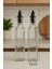 2'li Arya Şeffaf Cam Silikon Tıpalı Yağdanlık Sirkelik 23 cm 250 Ml 2