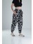 Siyah Palmiye Desenli Pileli Jogger 2