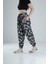 Siyah Palmiye Desenli Pileli Jogger 3