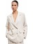 Yeni Sezon Uzun Kollu Cepli Keten Karışımlı Kruvaze Oversize Blazer Ceket 1