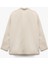 Yeni Sezon Uzun Kollu Cepli Keten Karışımlı Kruvaze Oversize Blazer Ceket 4