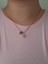 Gold Pembe Kalpli M Harfli Çelik Kolye 2