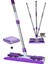 Mor teleskopik saplı, tak kullan mandallı mop seti + yedek bez hediye 6