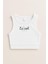 Kız Çocuk Pamuklu La'ciel Yazılı Ribana Atlet Crop Top - Yazlık Basic Tasarım 1
