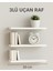 3'lü Uçan Raf Seti – Beyaz Mdf | Duvara Monte | Gizli Bağlantılı | Dekoratif Raf (30X13 Cm) 1