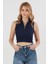 Fitilli Yarım Fermuarlı Kolsuz Bluz 2