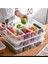 2'li Şeffaf Buzdolabı Düzenleyici Sebzelik Seti, 5 Bölmeli, Plastik, Pratik ve Şeffaf 3