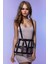 Kafes Tasarımlı Askılı Mini Elbise Üzeri Deri Harness - BRF1252 1