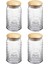 Beyaz Ahşap Kapaklı Cam Kavanoz, 125 ml, 4'lü set 1