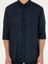 Erkek Lacivert Regular Fit %100 Keten Gömlek 50284823-VR033 6