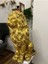 Dekoratif 53CM Büyük Boy Gold Aslan Heykeli Biblo Bahçe Süsü 4