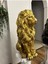 Dekoratif 53CM Büyük Boy Gold Aslan Heykeli Biblo Bahçe Süsü 5