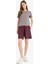 Coool Esnek Belli Cepli Bordo Bermuda Şort F5188AX25SM 2