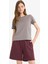 Coool Esnek Belli Cepli Bordo Bermuda Şort F5188AX25SM 4