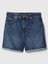 Kadın Mavi Vintage Midi Denim Şort 3