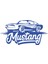 Mustang Araba Silüet Sticker 17X17 cm Mavi 1