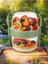 Kapaklı 800 ml Saklama Kabı, Meyve, Yoğurt, Salata, Müsli, Çatal ve Kaşıklı, Yeşil, 2'li 1