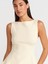21001 Kayık Yaka Peplum Top-Açık Sarı 3