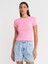 31750 Kontrast Kısa Kollu Tshirt-Pembe 1