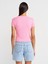 31750 Kontrast Kısa Kollu Tshirt-Pembe 2